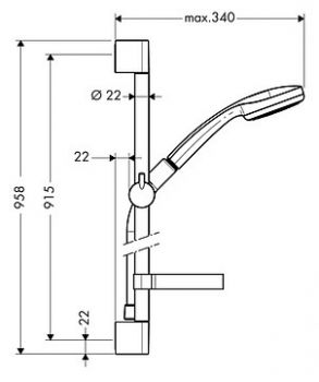 Душевой гарнитур Hansgrohe Croma 100 1jet 27724000  Unica'C