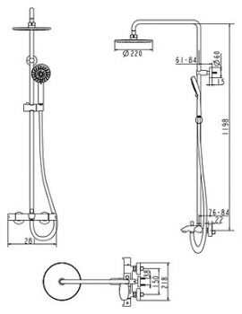 Душевая стойка Bravat Waterfall F639114C-A-RUS