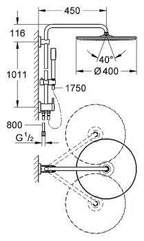 Душевая стойка Grohe Rainshower System 400 27175000