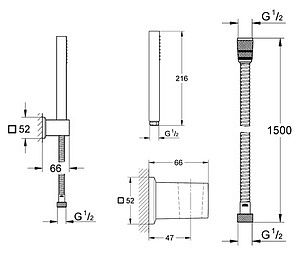 Душевой гарнитур Grohe Cube 27889000