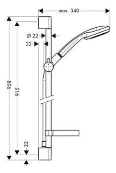 Душевой гарнитур Hansgrohe Croma 100 Multi 27774000 Unica'C