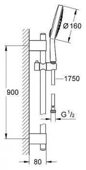 Душевой гарнитур Grohe Power&Soul Cosmopolitan 160 27746000