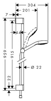 Душевой гарнитур Hansgrohe Croma Select E 26592400