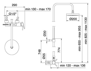 Душевая стойка Treemme Vela 5860.CC.VL.OLD