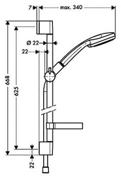 Душевой гарнитур Hansgrohe Croma 100 Vario 27772000 Unica'C