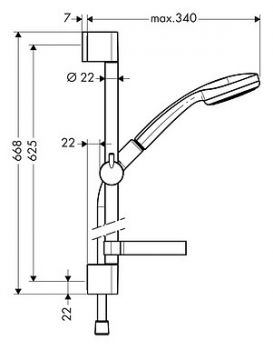 Душевой гарнитур Hansgrohe Croma 100 1jet 27717000  Unica'C