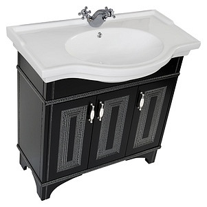 Мебель для ванной Aquanet Валенса 90 черный краколет/серебро
