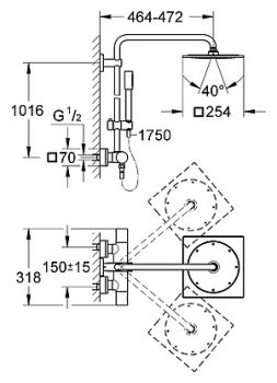 Душевая стойка Grohe Rainshower F-series System 10 27469000