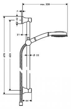 Душевой гарнитур Hansgrohe Croma Classic 100 27769000 Multi/Unica'C