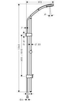 Душевой гарнитур Hansgrohe Croma 100 Vario 27811000 Unica Reno Lift