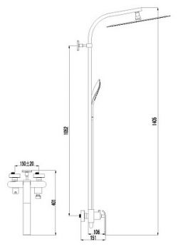 Душевая стойка Lemark Melange LM4960CW