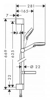 Душевой гарнитур Hansgrohe Crometta Vario 650 26553400 с мыльницей