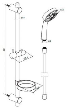 Душевой гарнитур Damixa Contour 760100400