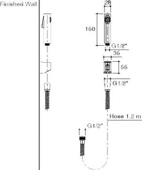 Гигиенический душ Jacob Delafon Cuff E98100-CP