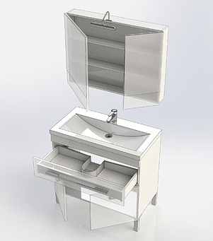 Мебель для ванной Aquanet Верона 90 белая, 1 ящик, 2 двери