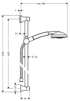 Душевой гарнитур Hansgrohe Raindance Classic 100 AIR 3 jet 27843000 Unica Classic