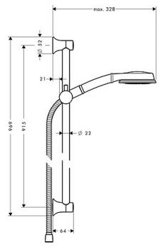 Душевой гарнитур Hansgrohe Croma Classic 100 27768000  Multi/Unica'C