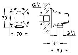 Шланговое подключение Grohe Grandera 27970IG0