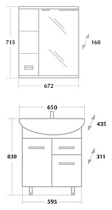 Мебель для ванной Onika Балтика 65 с ящиком