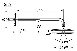 Верхний душ Grohe Power&Soul Cosmopolitan 190 26172LS0