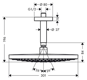 Верхний душ Hansgrohe Raindance Select S 300 2jet 27337400