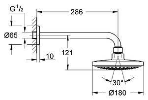 Верхний душ Grohe Euphoria Cosmopolitan 180 26072000