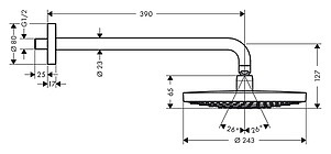 Верхний душ Hansgrohe Raindance Select S 240 2jet 26466000