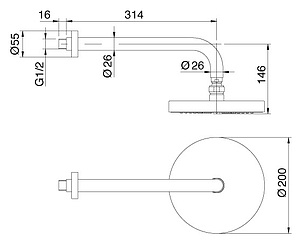 Верхний душ Treemme Vela 479.CC