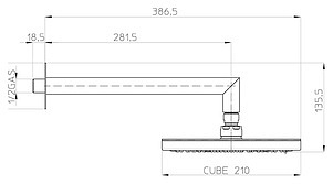 Верхний душ Bossini Cube 210 H60720 CR