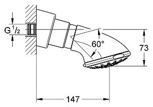 Верхний душ Grohe Movario 100 Five 28513000