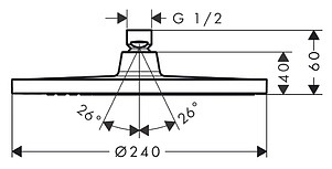 Верхний душ Hansgrohe Crometta S 240 1jet 26723000