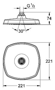 Верхний душ Grohe Rainshower Grandera 210 27974000