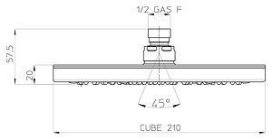 Верхний душ Bossini Cube 210 I00720 CR