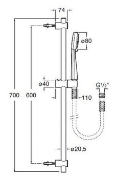 Душевая штанга Roca Stella 5B0205C00