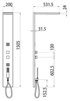 Душевая панель Bossini Manhattan Panel 4 Monocomando L00891 хром