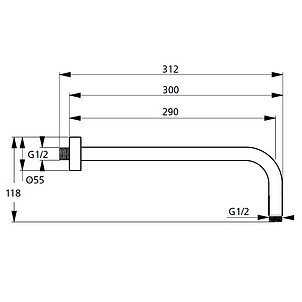 Кронштейн для верхнего душа Ideal Standard IdealRain B9444AA