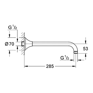 Кронштейн для верхнего душа Grohe Grandera 27986000