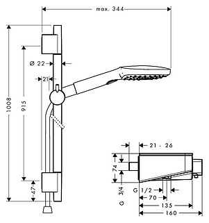 Душевой комплект Hansgrohe ShowerTablet Select 300 27027000