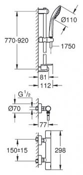 Душевой комплект Grohe Grohtherm 1000 Cosmopolitan m 34321002