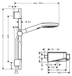 Душевой комплект Hansgrohe ShowerTablet Select 300 27026400