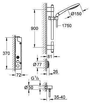 Душевой комплект Grohe Rainshower Solo F-digital 36298000