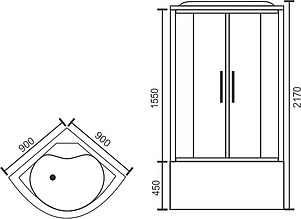 Душевая кабина Royal Bath RB 90NRW-T