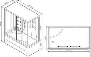 Душевой бокс Am.Pm Bourgeois 170x80 с баней