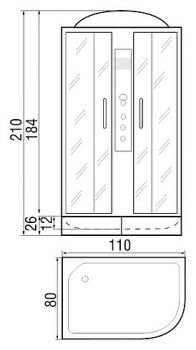 Душевая кабина River Dunay 110/80/26 L МТ