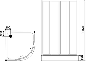 Душевая кабина Black&White Galaxy G8501 1000