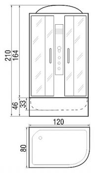 Душевая кабина River Dunay 120/80/46 TH L