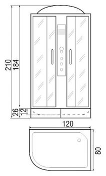 Душевая кабина River Dunay 120/80/26 ТН R