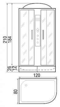 Душевая кабина River Dunay 120/80/26 ТН L