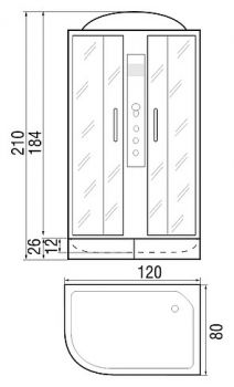 Душевая кабина River Dunay 120/80/26 МТ R