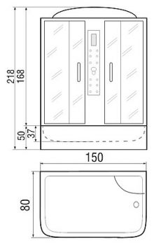 Душевой бокс River Dunay 150/80 МТ